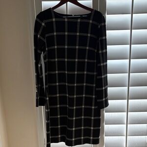 Ann Taylor Factory Black and White Windowpane Shift Dress